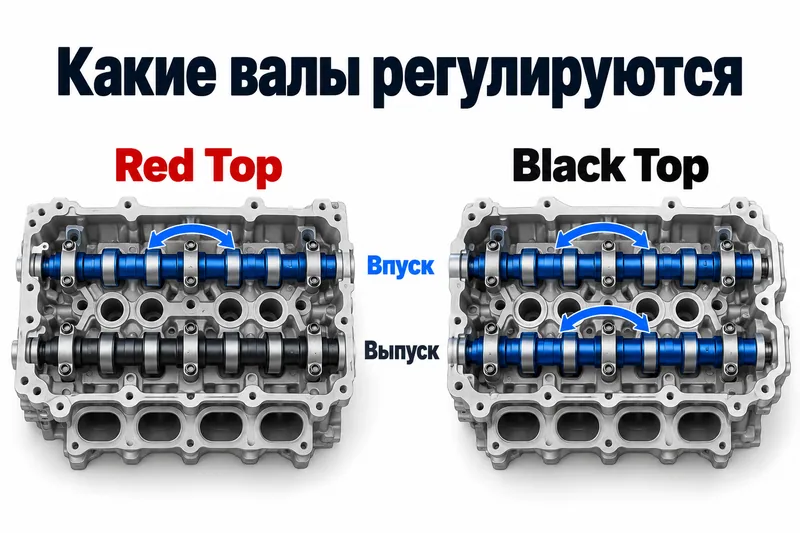 У Red Top регулируется впускной вал, у Black Top — впускной и выпускной.