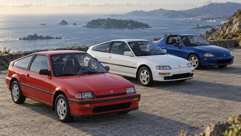 Три поколения Honda CR-X и Honda CR-X del Sol