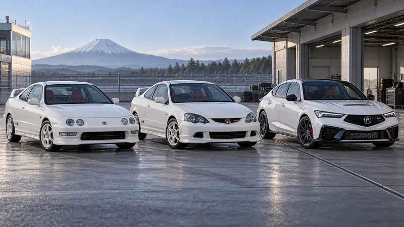 Honda Integra Type R DC2 и DC5 рядом с Acura Integra Type S