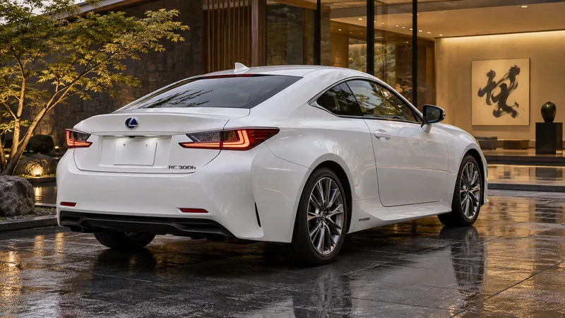 Белый Lexus RC 300h сзади