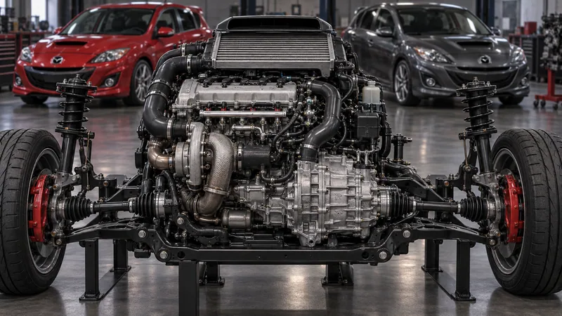 Поперечный двигатель L3-VDT и переднеприводная трансмиссия Mazda3 MPS