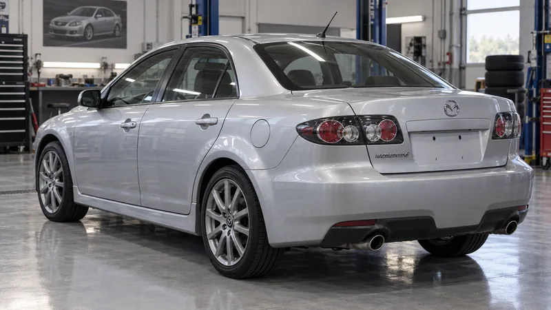 Серебристая Mazdaspeed6 первого поколения сзади
