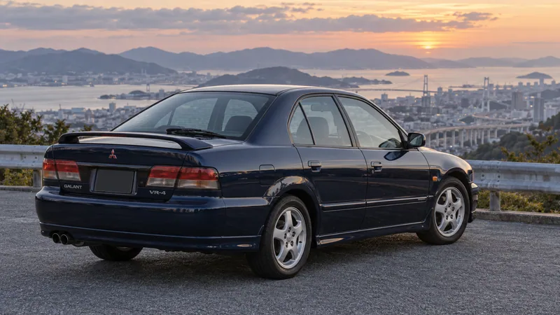 Тёмно-синий Mitsubishi Galant VR-4 EC5A сзади
