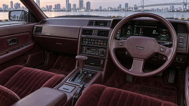 Бордовый салон Nissan Leopard F31
