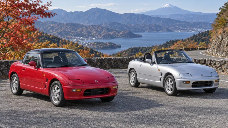 Suzuki Cappuccino EA11R и EA21R на горной дороге