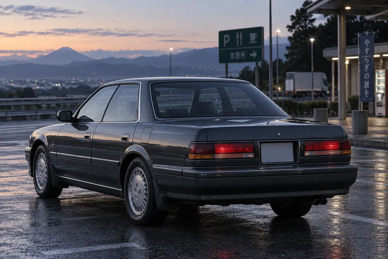 Toyota Mark II X80 в заводском облике, вид сзади