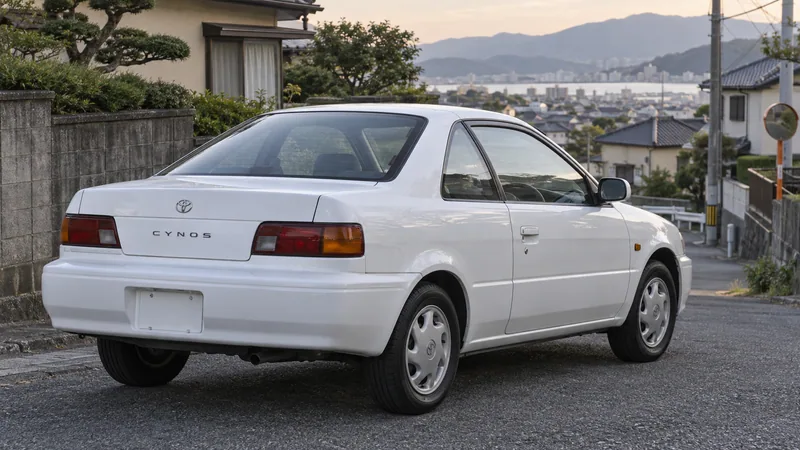 Белый Toyota Cynos первого поколения сзади