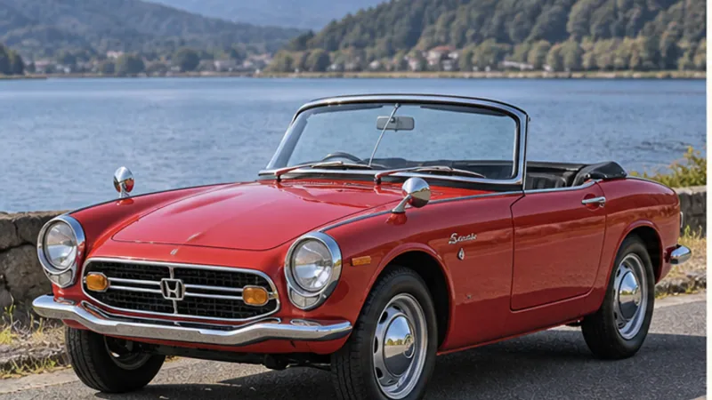 Красная Honda S800 roadster