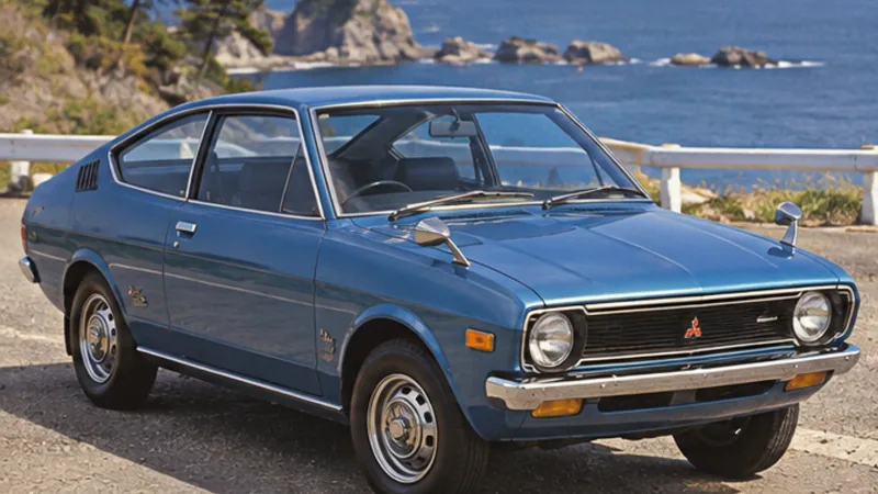 Синий Mitsubishi Lancer Celeste 1975 года