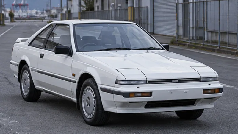 Белая Nissan Silvia S12 позднего выпуска, вид спереди