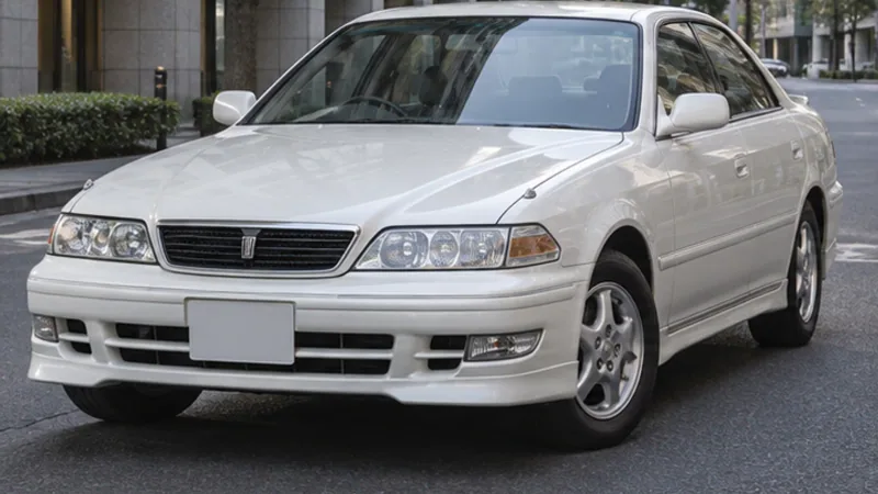 Белая Toyota Mark II Tourer V JZX100 заводского вида