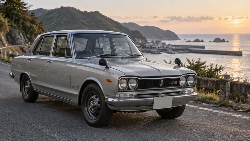 Серебристый Nissan Skyline 2000GT-R PGC10