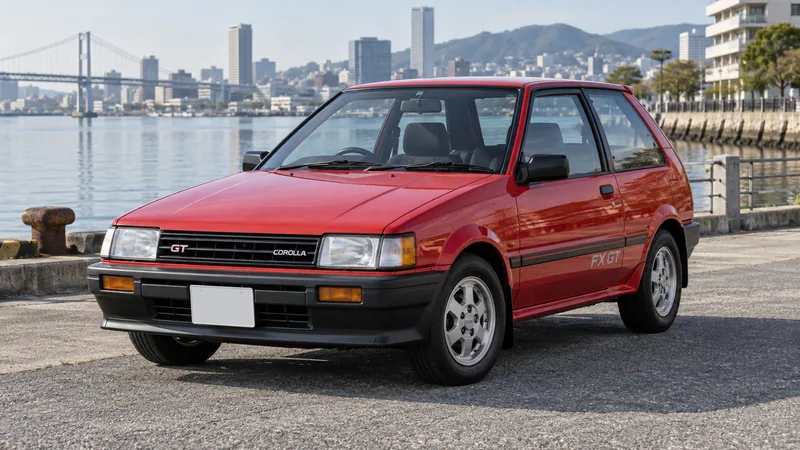 Красная Toyota Corolla FX GT AE82