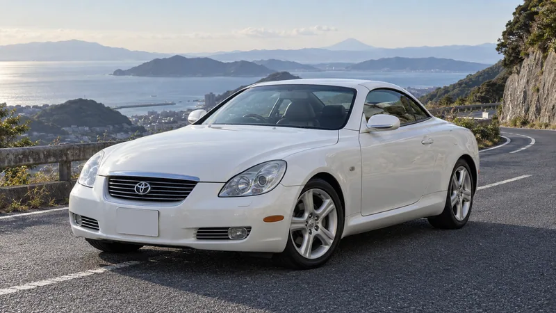 Белая Toyota Soarer Z40 с закрытой крышей