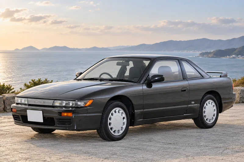 Nissan Silvia S13 K’s ранних лет с неподвижными фарами и штатным кузовом купе