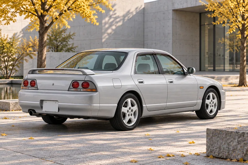 Задний ракурс седана R33. Это не GT-R и не двухдверное купе.